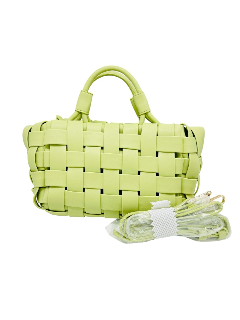 Anthropologie Lindy Bag Light Apple Green Detachable Crossbody Strap Vegan NWOT
